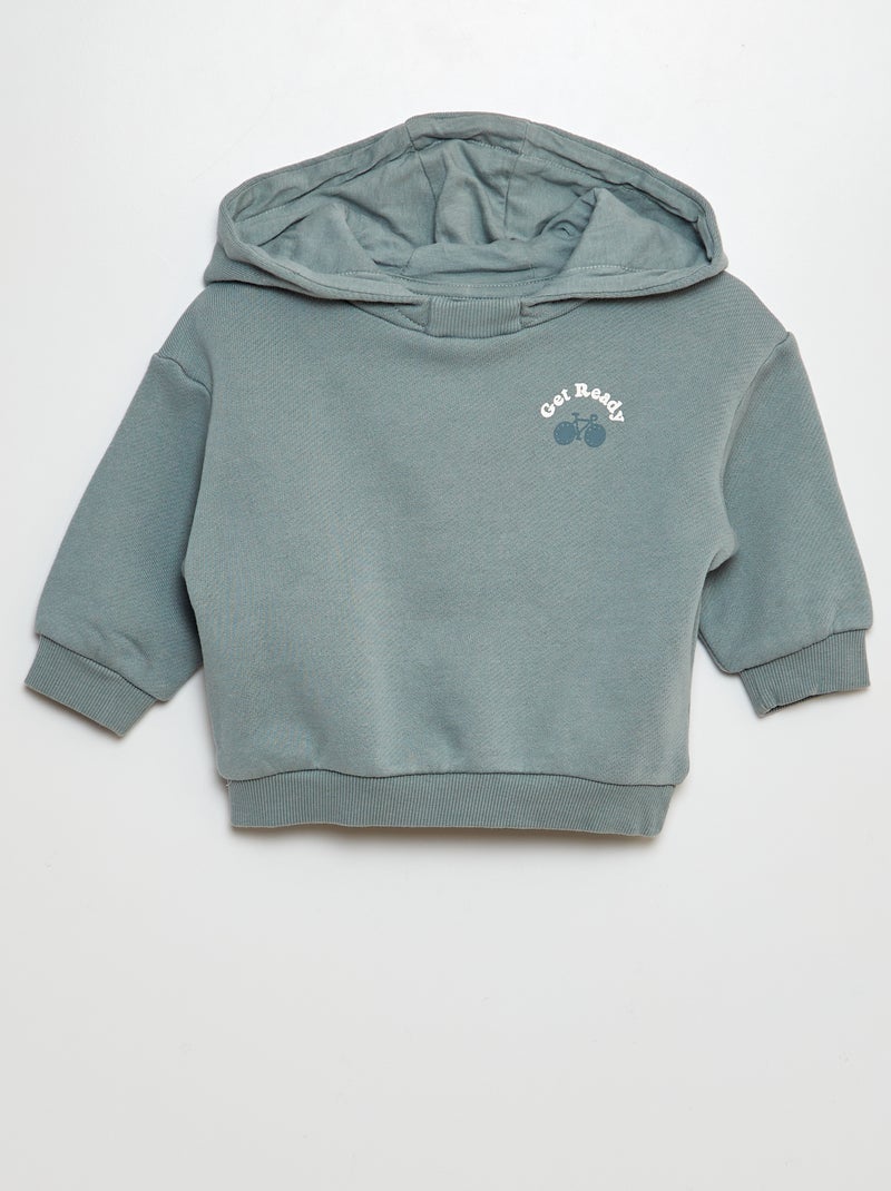 Hoodie van french terry BLAUW - Kiabi