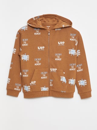 Hoodie van french terry met print