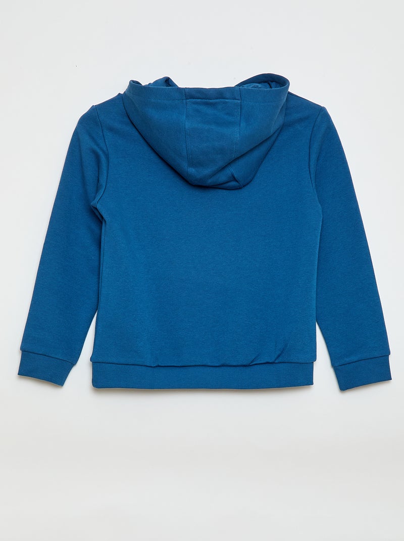 Hoodie van geruwde fleece Blauw - Kiabi