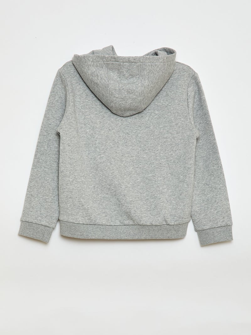Hoodie van geruwde fleece Grijs - Kiabi