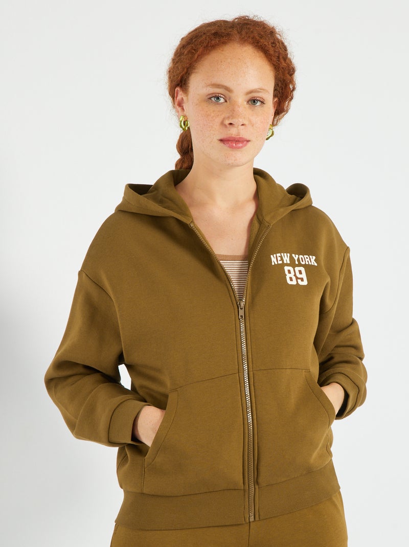 Hoodie van joggingstof Beige - Kiabi