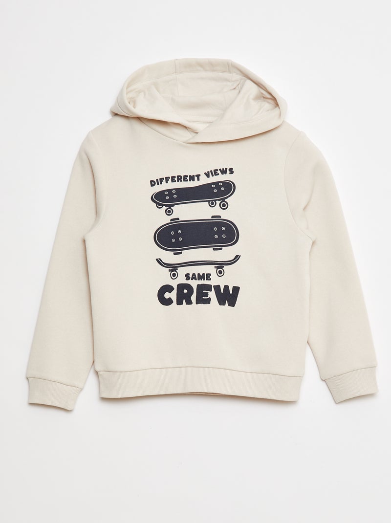 Hoodie van joggingstof Biege - Kiabi