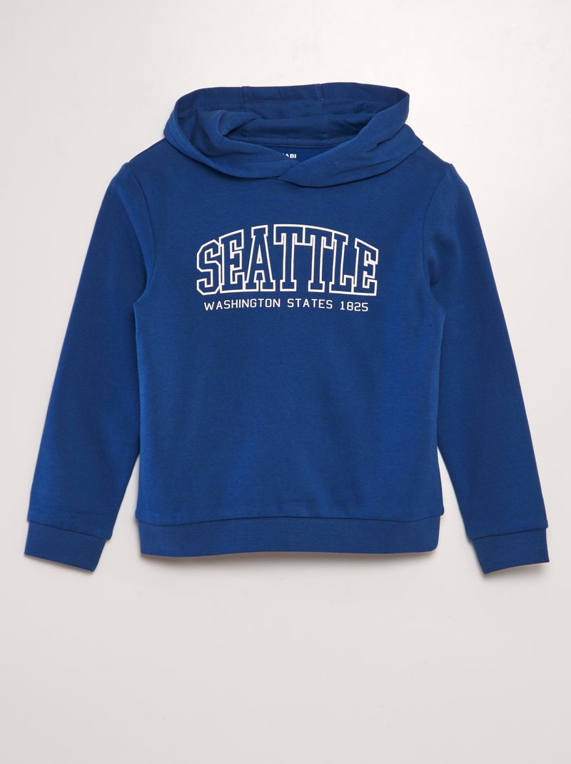 Hoodie van joggingstof BLAUW - Kiabi