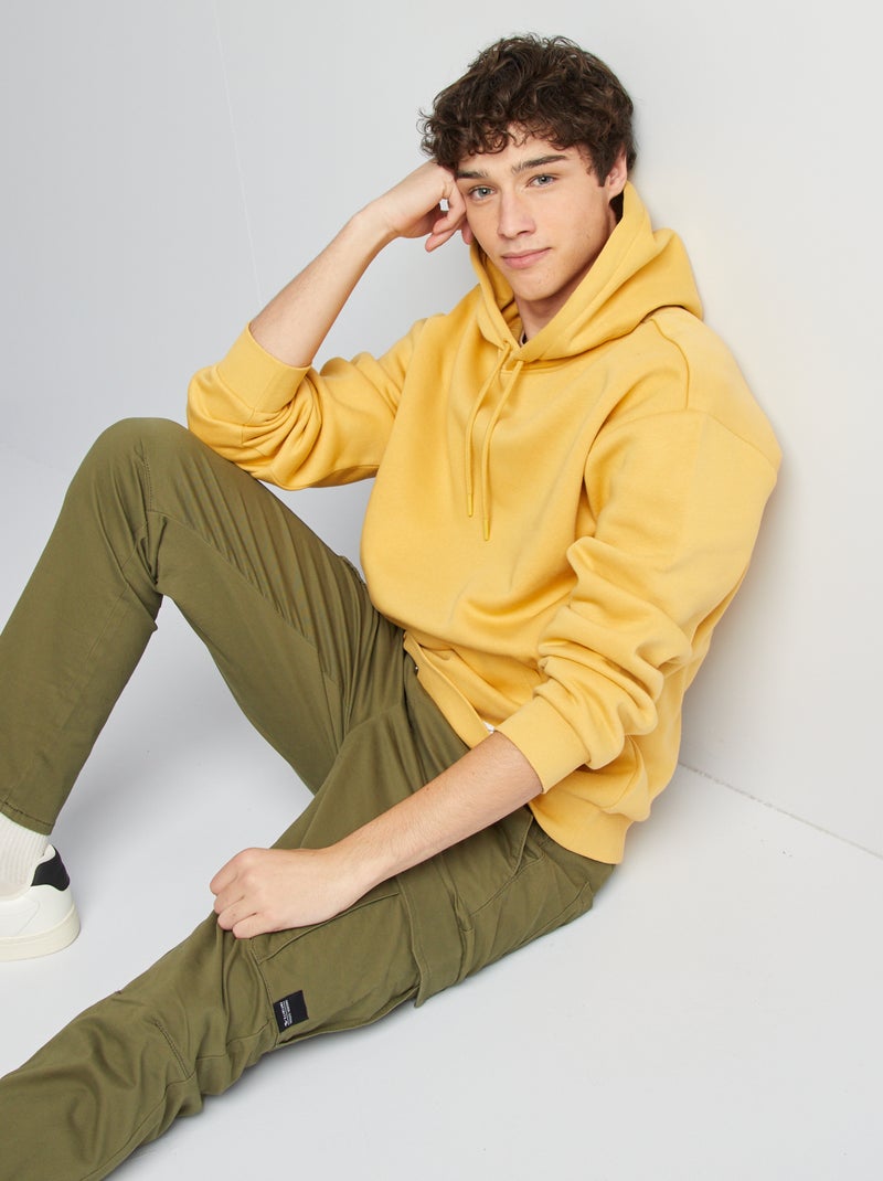 Hoodie van joggingstof geel - Kiabi