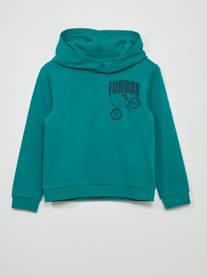 Hoodie van joggingstof GROEN - Kiabi