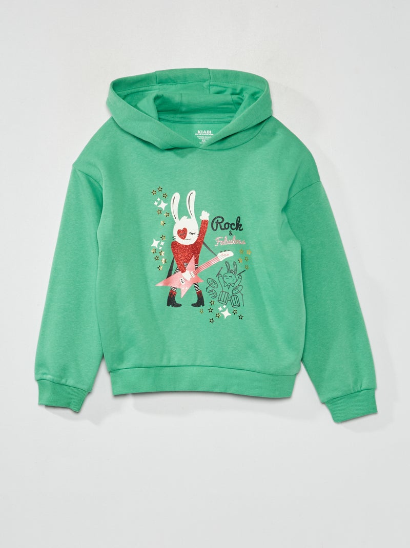 Hoodie van joggingstof GROEN - Kiabi