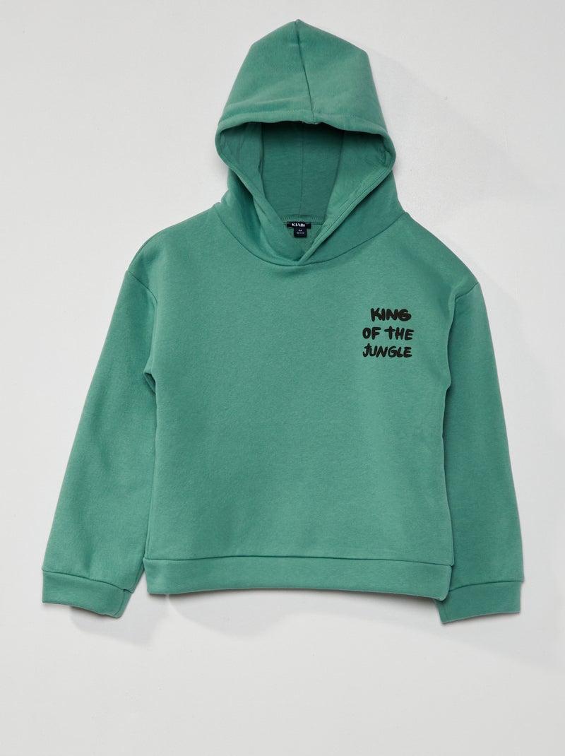 Hoodie van joggingstof GROEN - Kiabi
