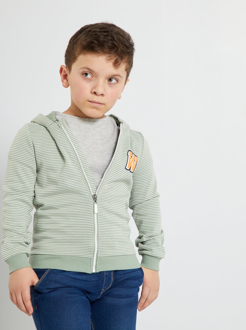 Hoodie van joggingstof GROEN - Kiabi