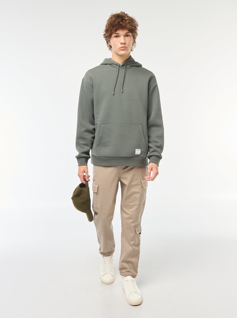 Hoodie van joggingstof Kaki - Kiabi