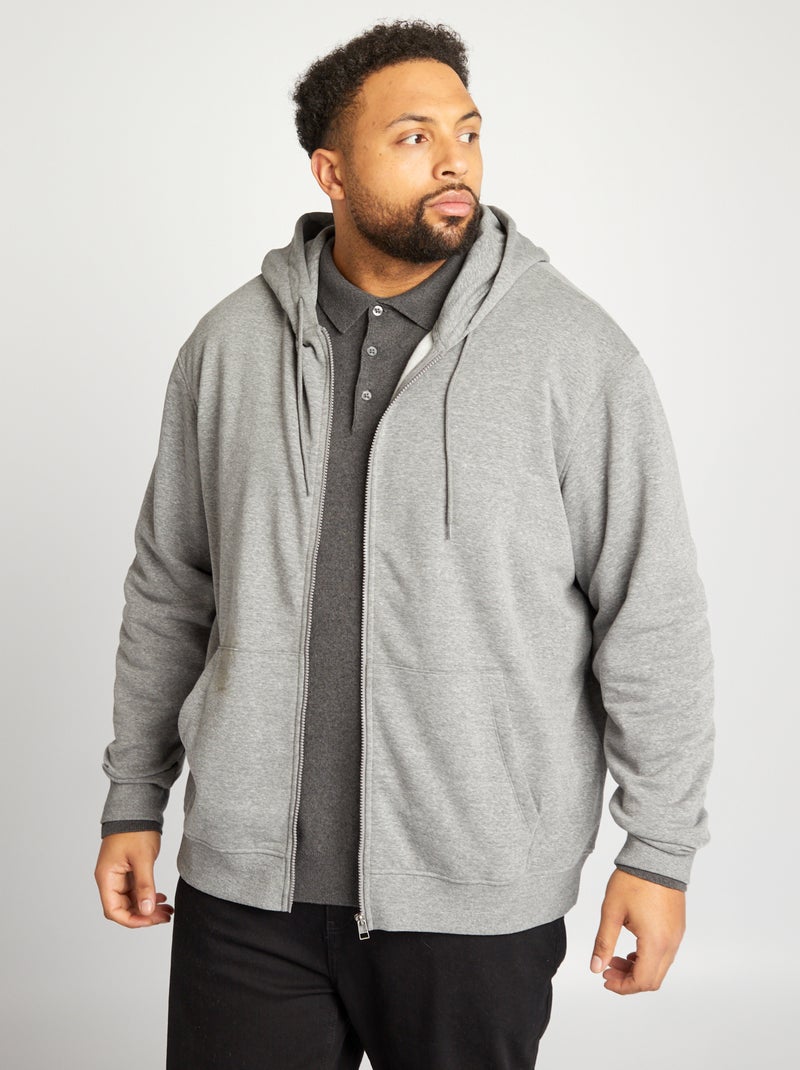 Hoodie van joggingstof met capuchon GRIJS - Kiabi