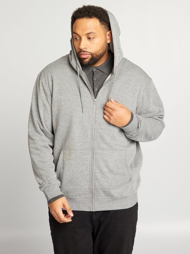 Hoodie van joggingstof met capuchon GRIJS - Kiabi