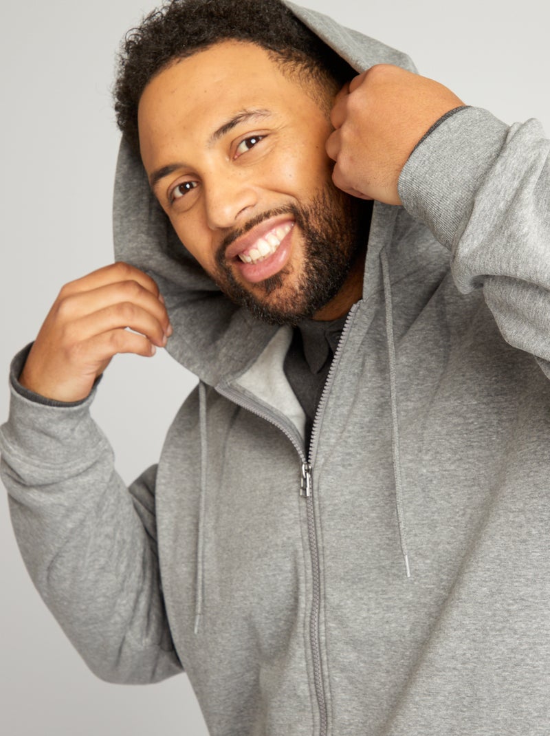 Hoodie van joggingstof met capuchon GRIJS - Kiabi