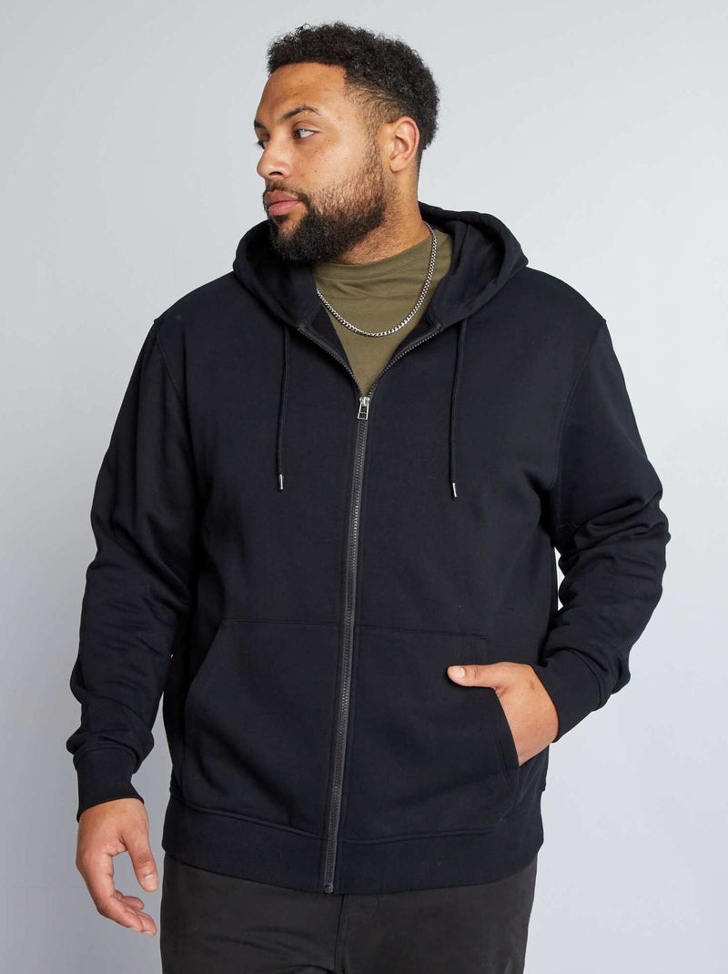 Hoodie van joggingstof met capuchon zwart - Kiabi