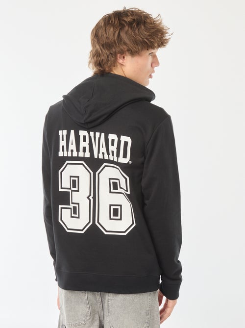 Hoodie van joggingstof met Harvard-print voor en achter - Kiabi