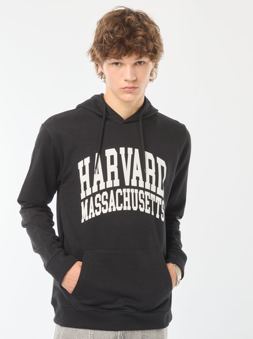 Hoodie van joggingstof met Harvard-print voor en achter - Kiabi
