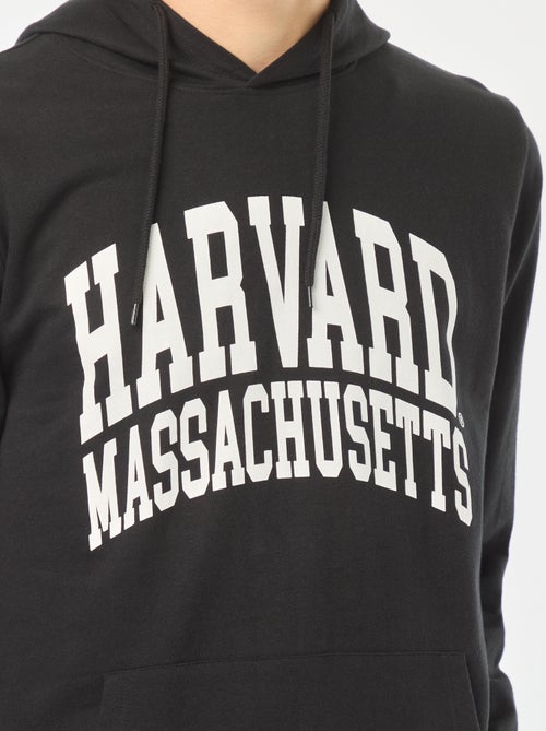 Hoodie van joggingstof met Harvard-print voor en achter - Kiabi