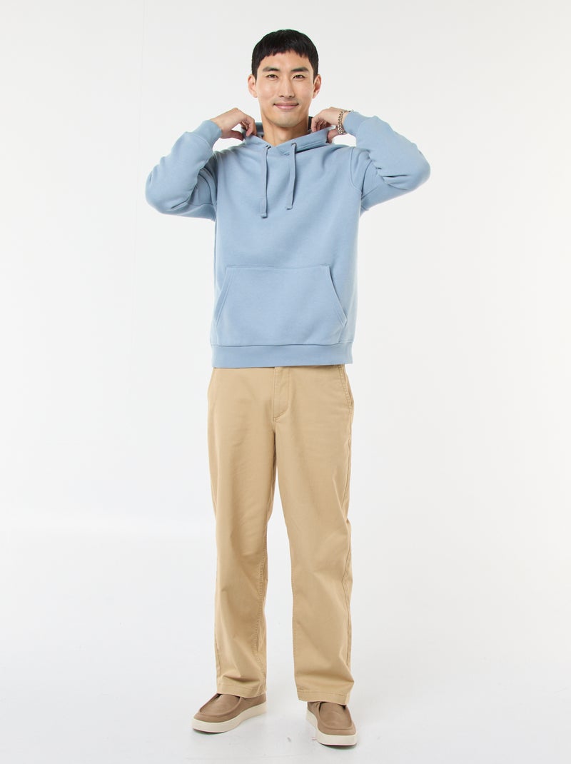 Hoodie van joggingstof met kangaroezak Blauw - Kiabi