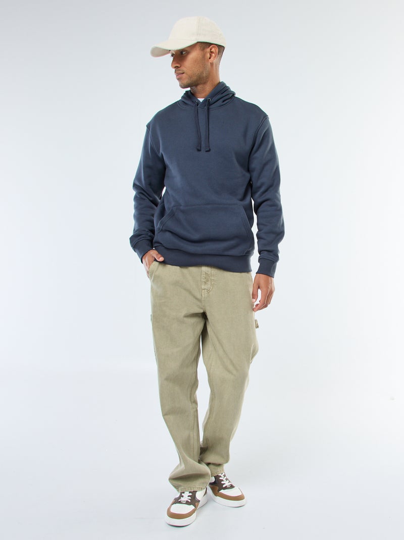 Hoodie van joggingstof met kangaroezak Blauw - Kiabi