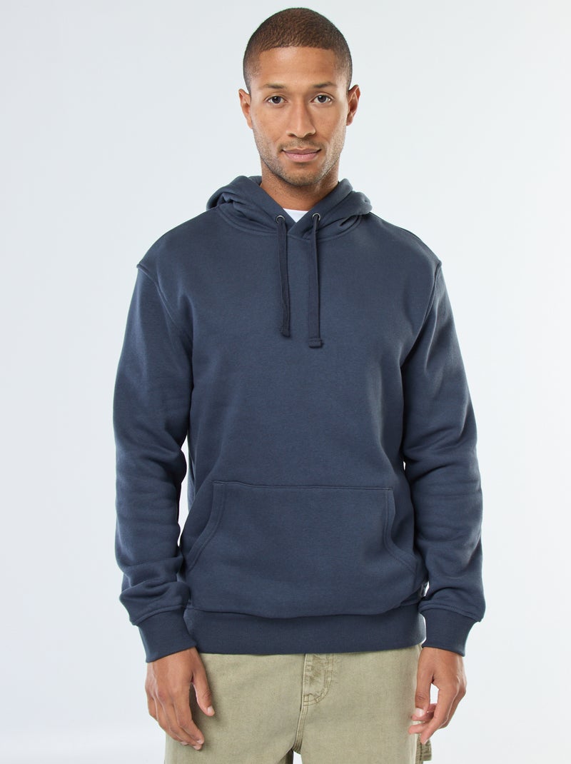 Hoodie van joggingstof met kangaroezak Blauw - Kiabi