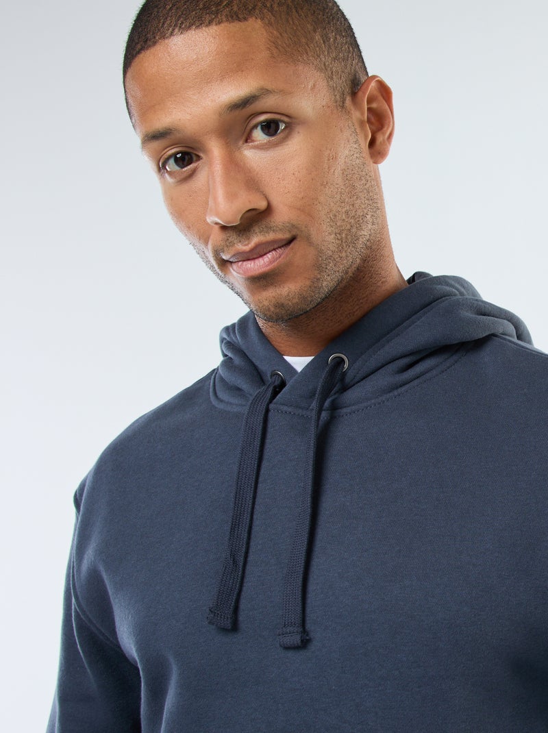 Hoodie van joggingstof met kangaroezak Blauw - Kiabi