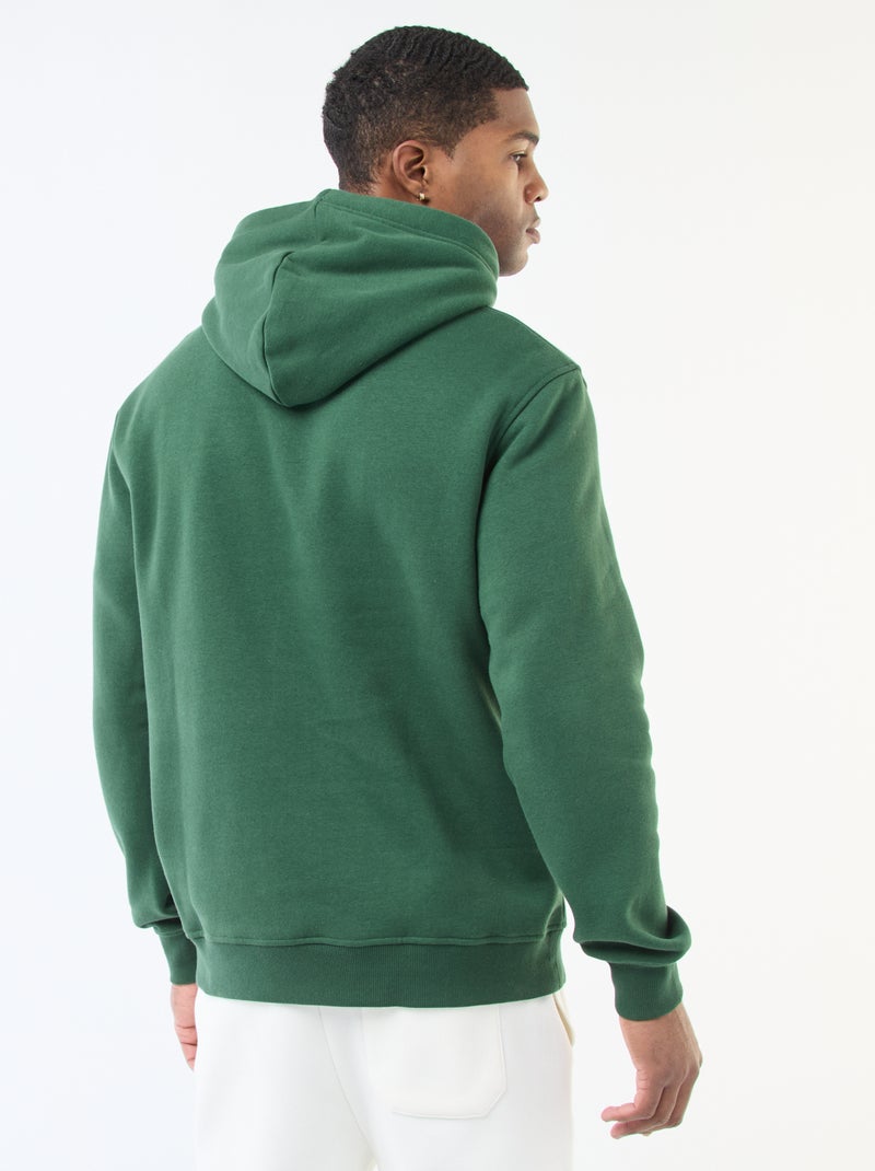 Hoodie van joggingstof met kangaroezak Groen - Kiabi