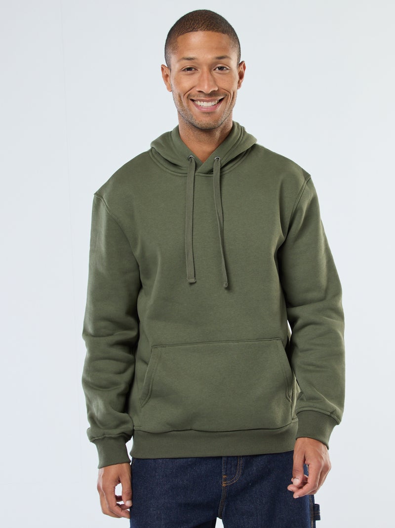 Hoodie van joggingstof met kangaroezak Groen - Kiabi