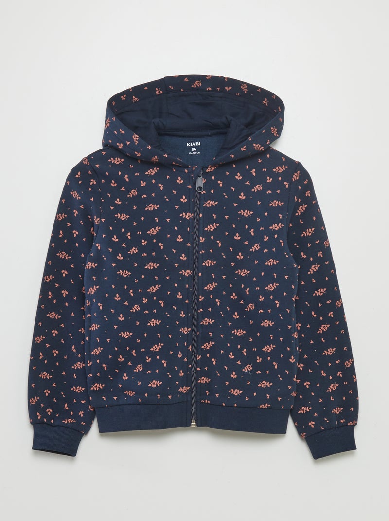 Hoodie van joggingstof met print BLAUW - Kiabi