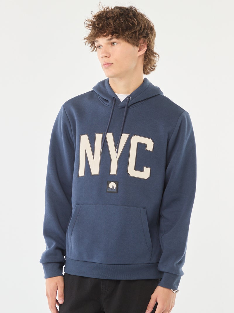 Hoodie van joggingstof met print Blauw - Kiabi