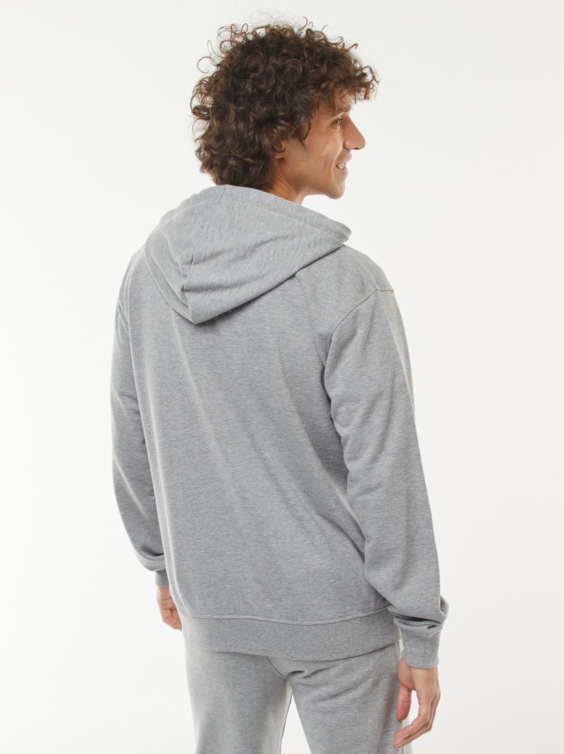 Hoodie van joggingstof met rits Grijs - Kiabi