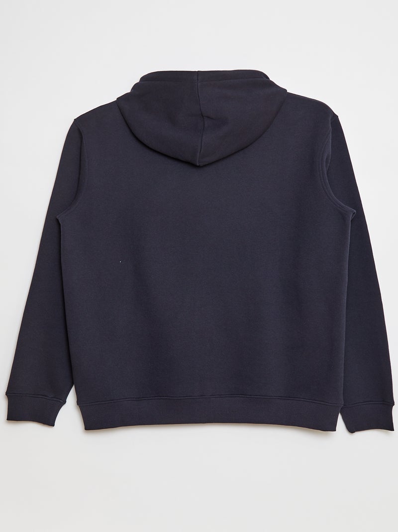Hoodie van joggingstof met rits zwart - Kiabi