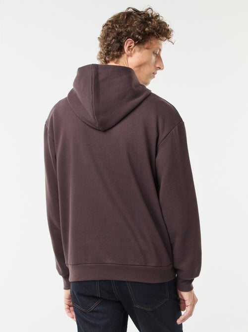 Hoodie van joggingstof met ritsje aan de hals - Kiabi
