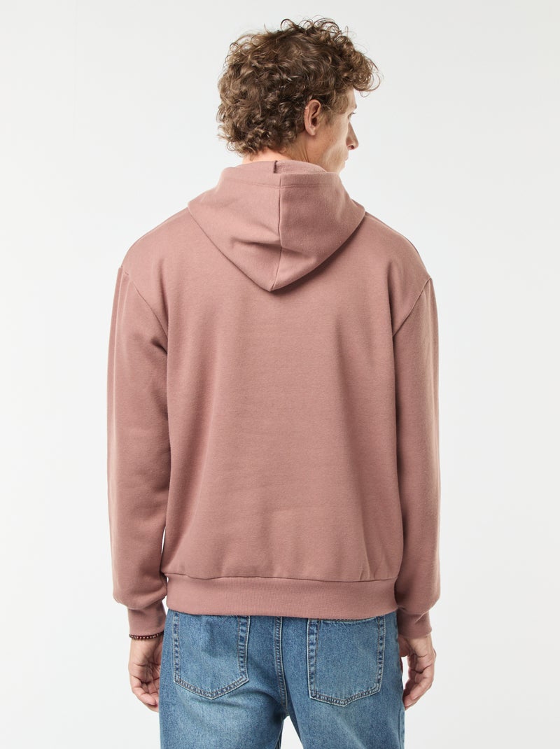 Hoodie van joggingstof met ritsje aan de hals Bruin - Kiabi