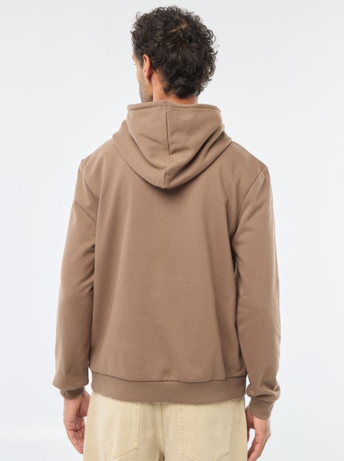 Hoodie van joggingstof met ritsje aan de hals - Kiabi