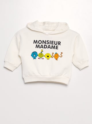 Hoodie van joggingstof 'Monsieur Madame'