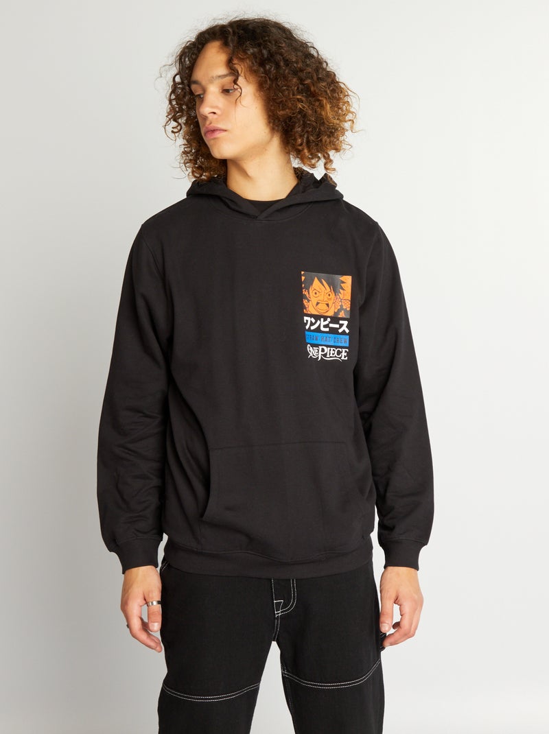 Hoodie van joggingstof 'One Piece' ZWART - Kiabi