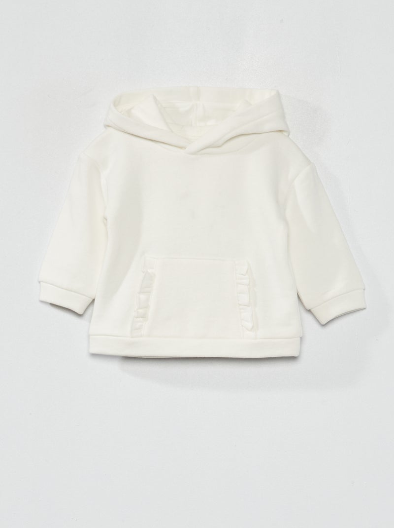Hoodie van joggingstof WIT - Kiabi
