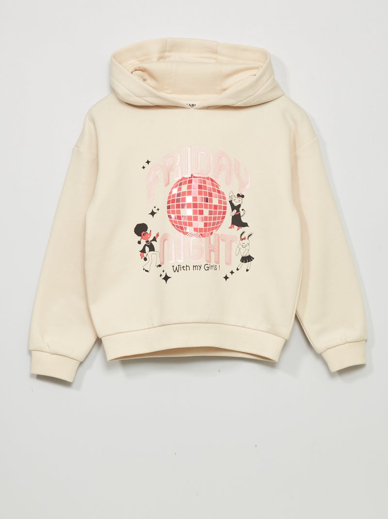Hoodie van joggingstof WIT - Kiabi