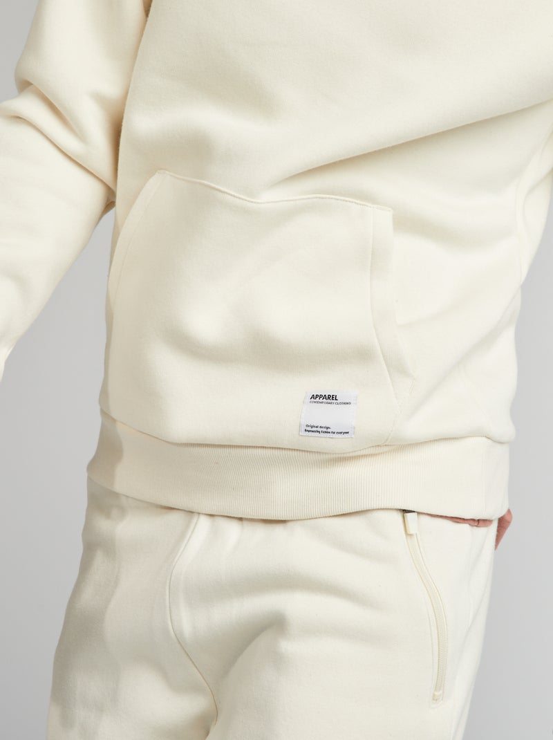 Hoodie van joggingstof WIT - Kiabi