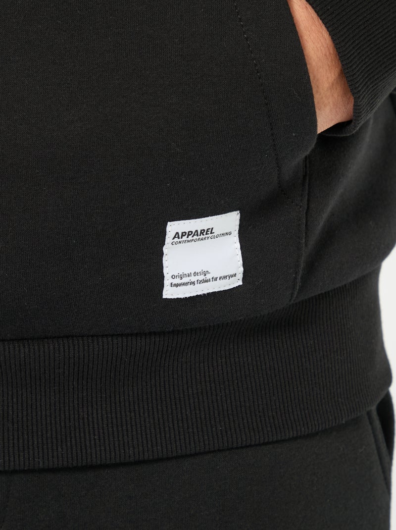 Hoodie van joggingstof zwart - Kiabi