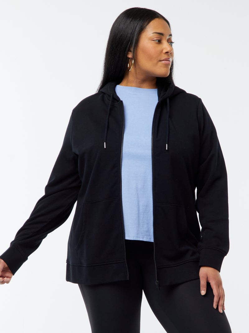 Hoodie van joggingstof zwart - Kiabi