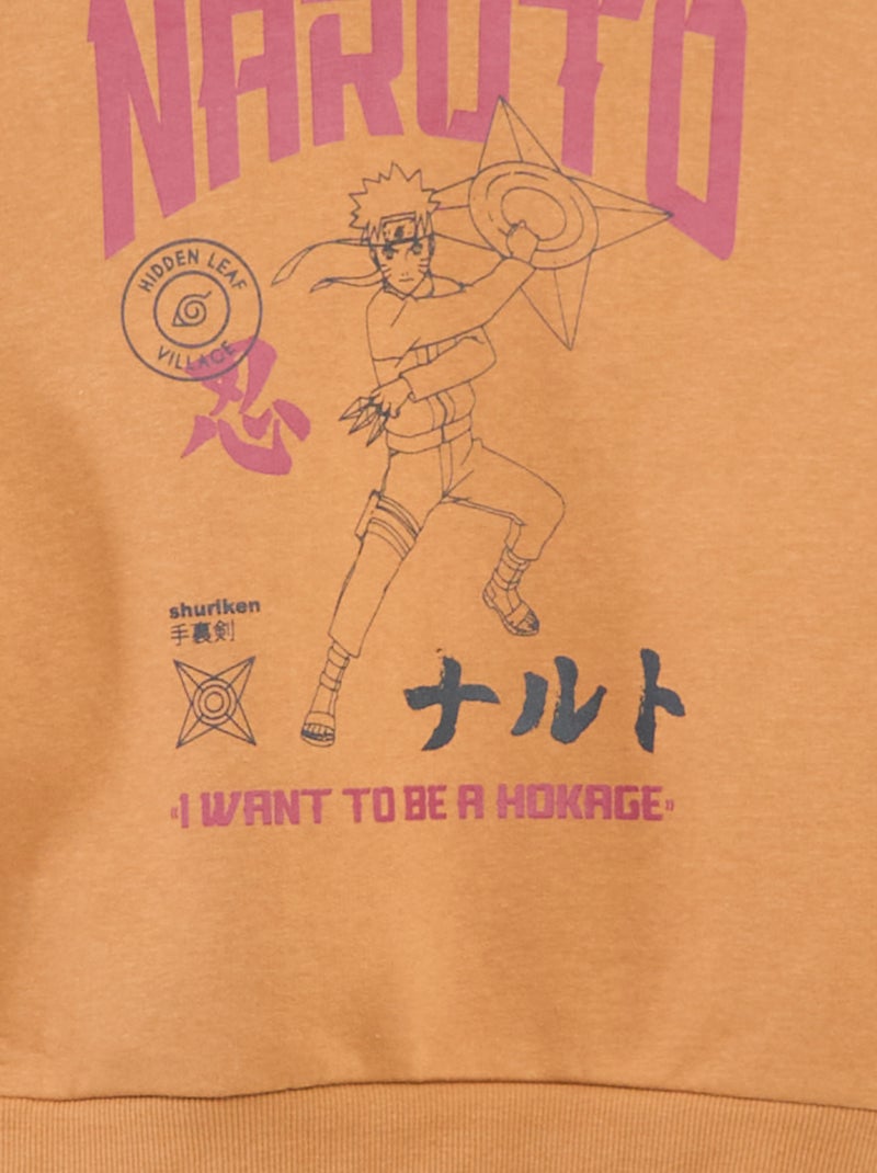 Hoodie van katoenfleece met Naruto-print Bruin - Kiabi