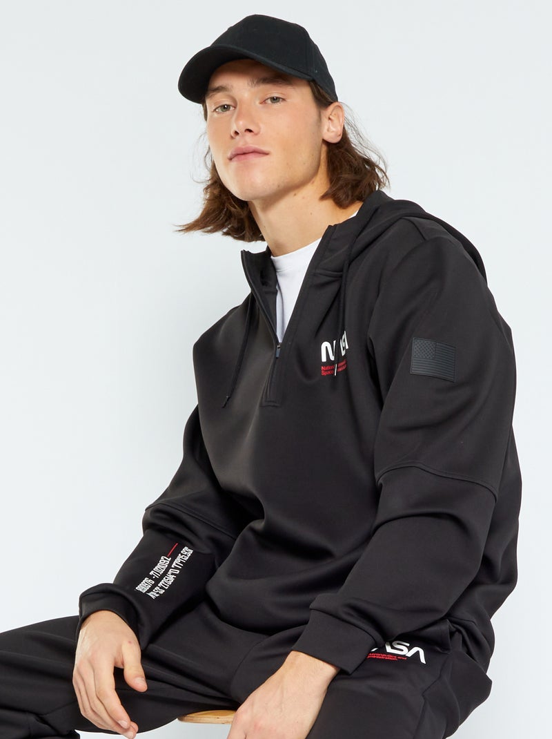 Hoodie van neopreen 'NASA' ZWART - Kiabi