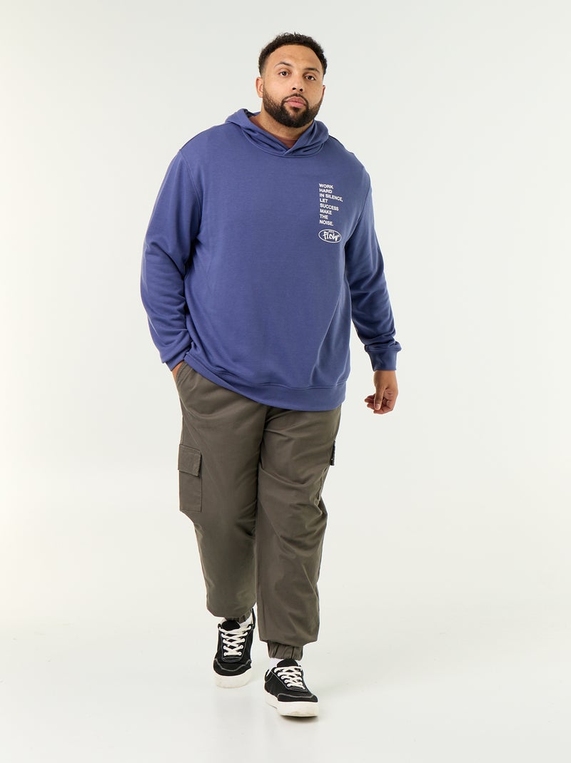 Hoodie van ongeruwde sweatstof Blauw - Kiabi