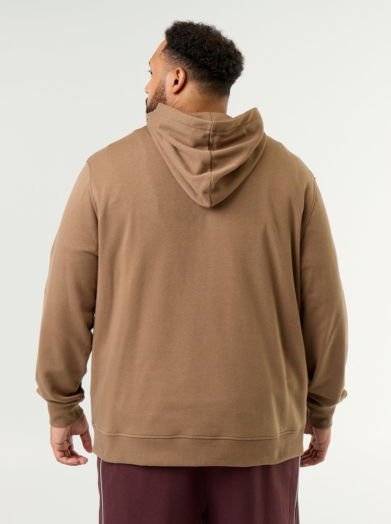 Hoodie van ongeruwde sweatstof Bruin - Kiabi