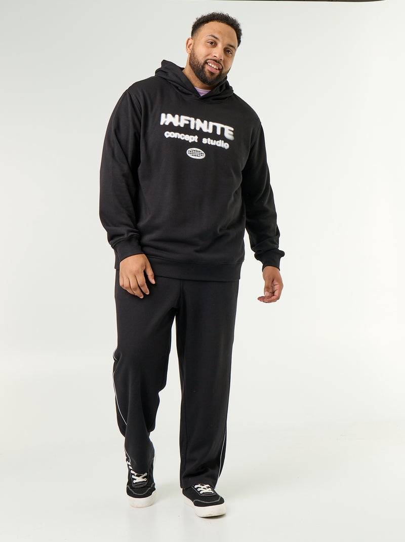 Hoodie van ongeruwde sweatstof Zwart - Kiabi