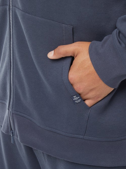 Hoodie van piquéstof met ritssluiting - Kiabi