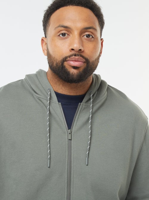 Hoodie van piquéstof met ritssluiting - Kiabi