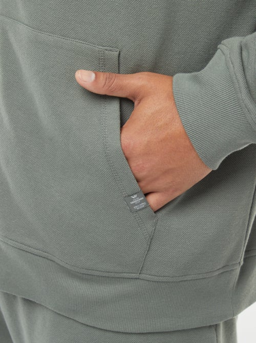 Hoodie van piquéstof met ritssluiting - Kiabi