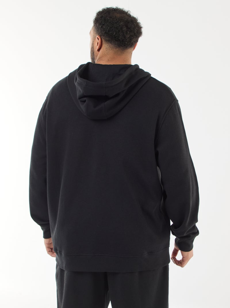 Hoodie van piquéstof met ritssluiting Zwart - Kiabi