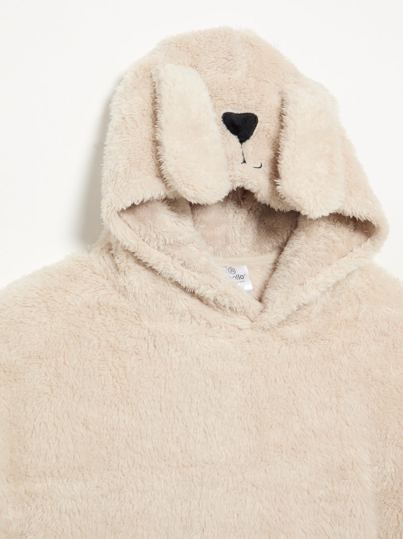 Hoodies van pluche breisel Biege - Kiabi